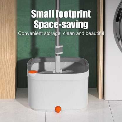 Spin Mop and Bucket System, Includes Spin Mop, Dual Compartment Mop Bucket and Thick Washable Microfiber Mop Pads